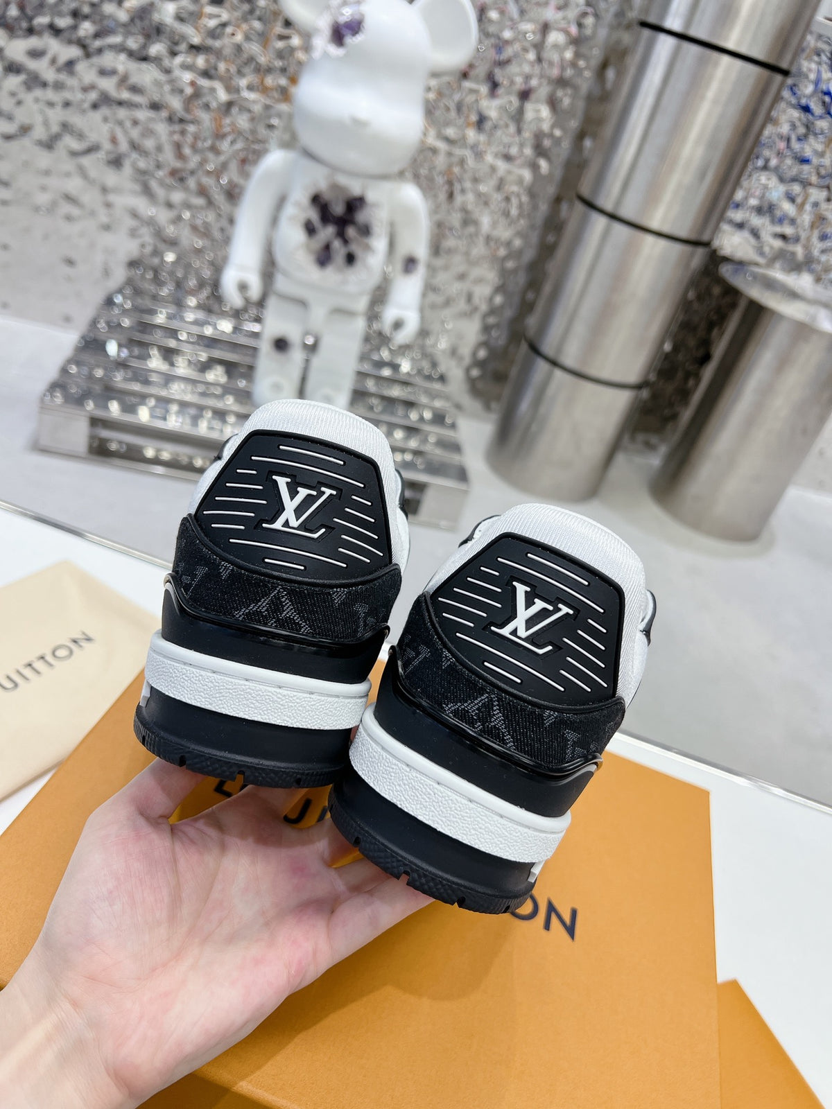 Black & White Low-Top Lace-Up Sneakers